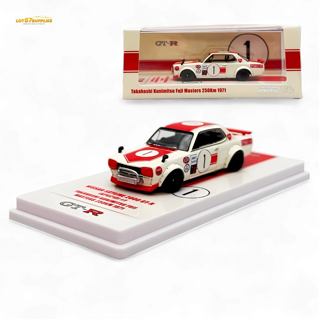 Inno64 Nissan Skyline 2000 GT-R KPGC10 #1 Takahashi Kunimitsu Fuji Masters 1971 1:64